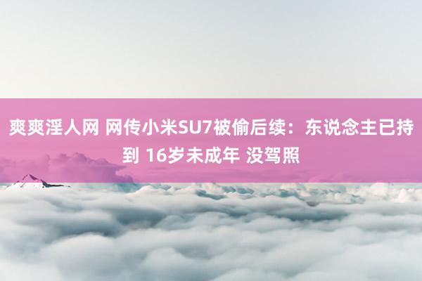 爽爽淫人网 网传小米SU7被偷后续：东说念主已持到 16岁未成年 没驾照