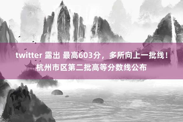 twitter 露出 最高603分，多所向上一批线！杭州市区第二批高等分数线公布